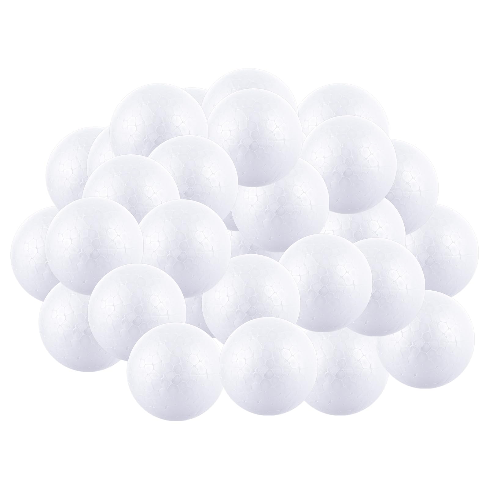 ASelected 40PCS Polystyrene balls,6CM Polystyrene Balls,White Craft Balls,Christmas Foam Balls,Solid Sphere Foam Balls Modeling Round Balls for DIY Arts Projects Wedding Decorations