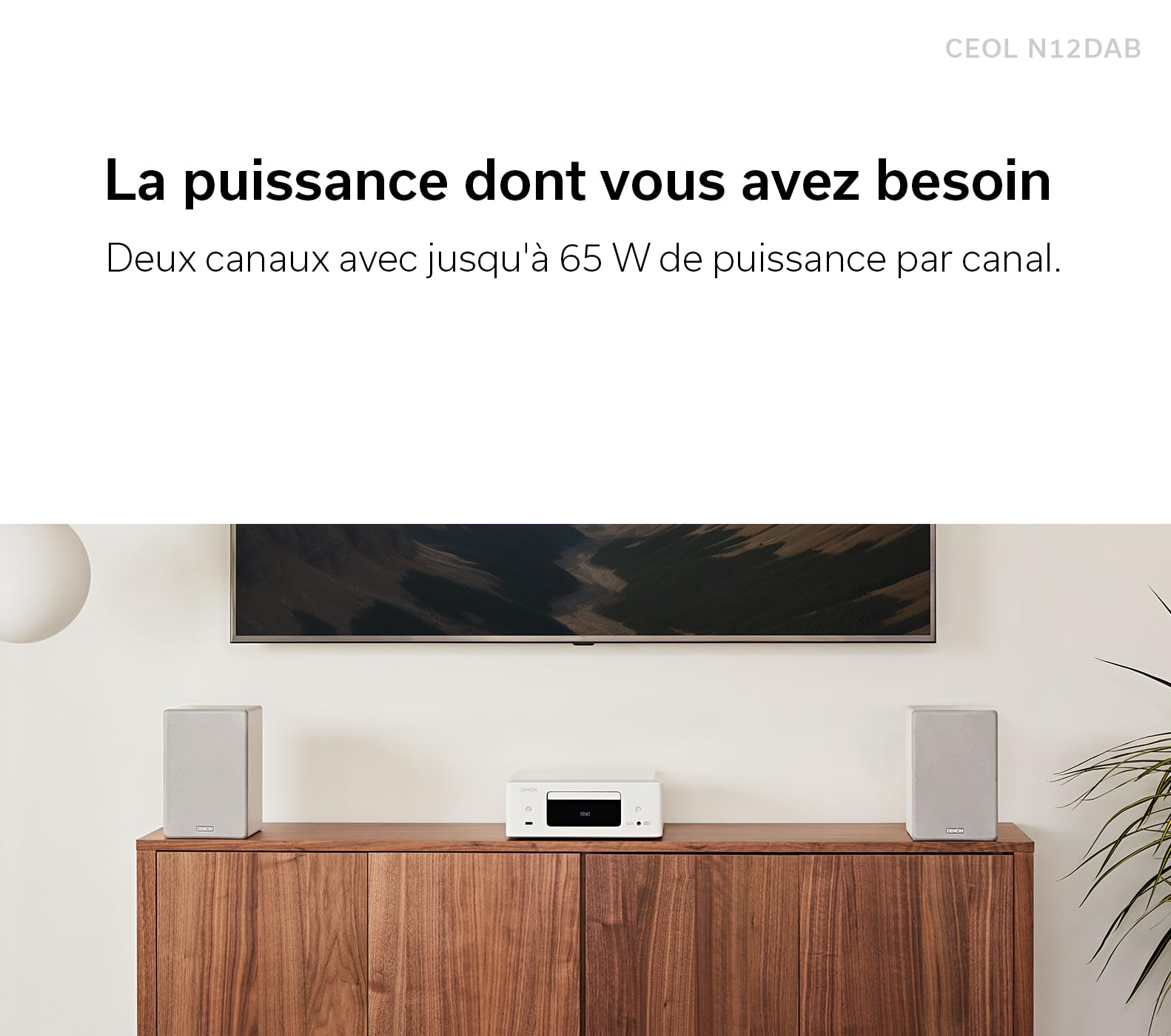 Denon CEOL N12DAB Système Audio Tout-en-Un, Lecteur CD, Radio Dab/FM, HDMI Arc, HEOS Intégré - Blanc