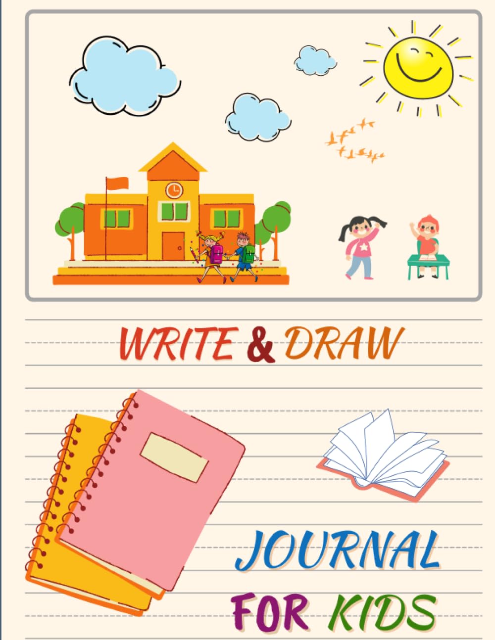 Write and Draw Journal for Kids: Large Composition and Drawing Notebook for Kids | 8.5x11 inches, 122 activity pages | Handwriting Practice Journal
