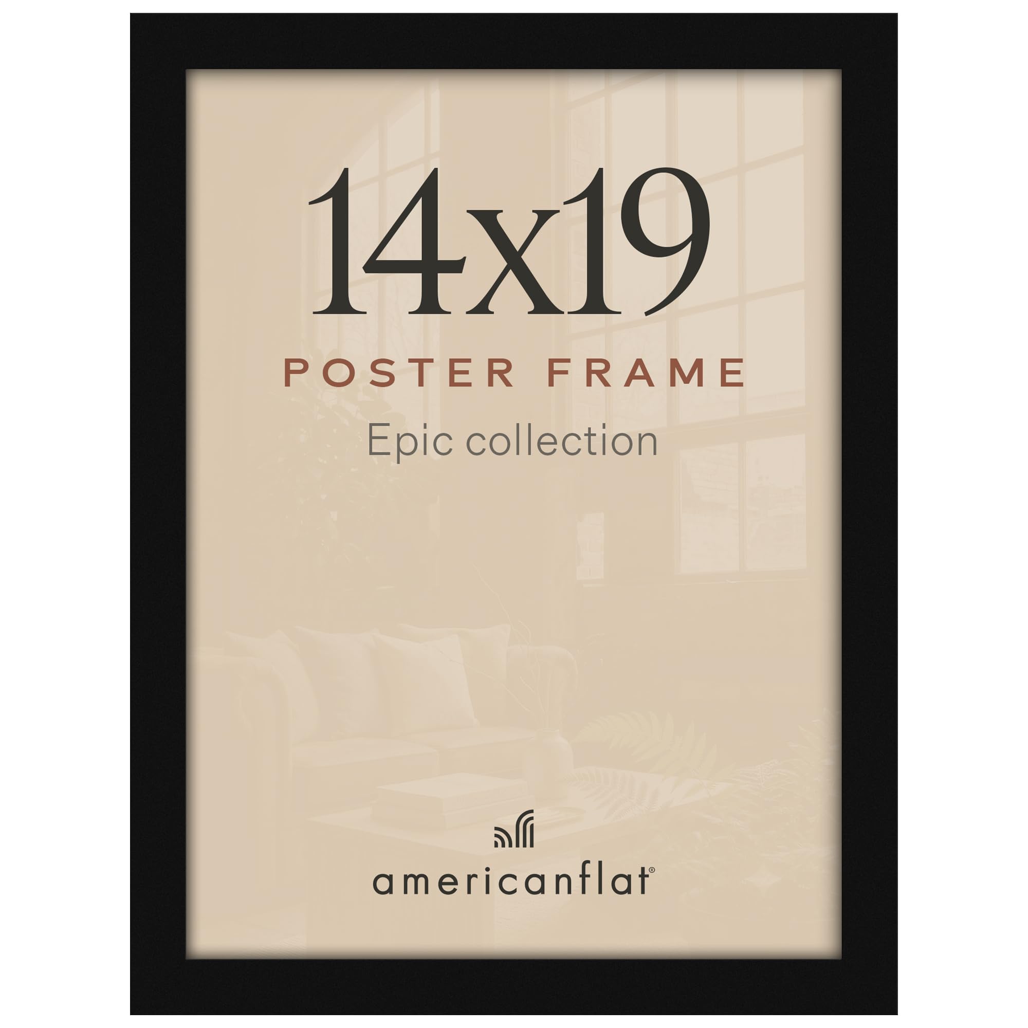 Americanflat 14x19 Poster Frame - Engineered Wood - Black