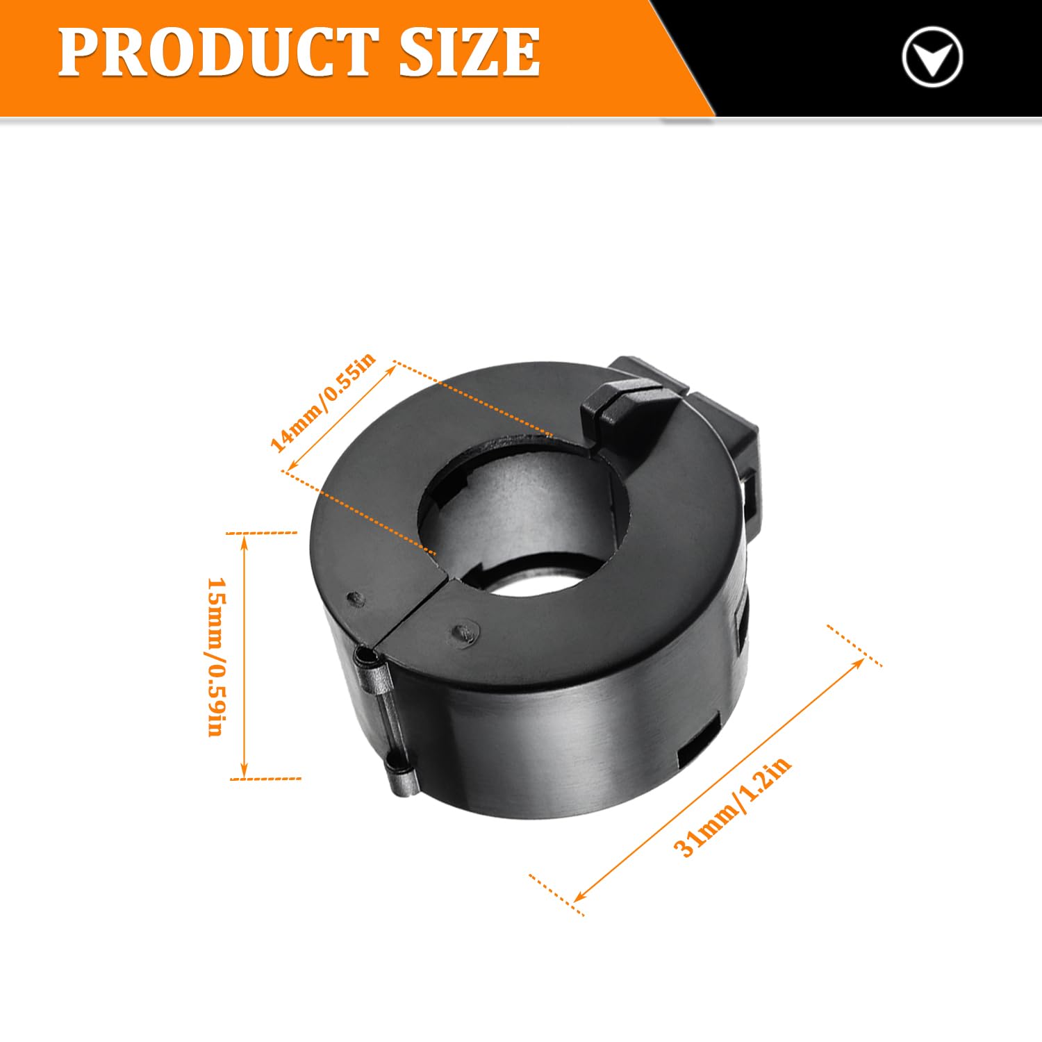 HUAREW 15mm Black Clip-on Ferrite Ring Core RFI EMI Noise Suppressor Cable Clip (5pcs)