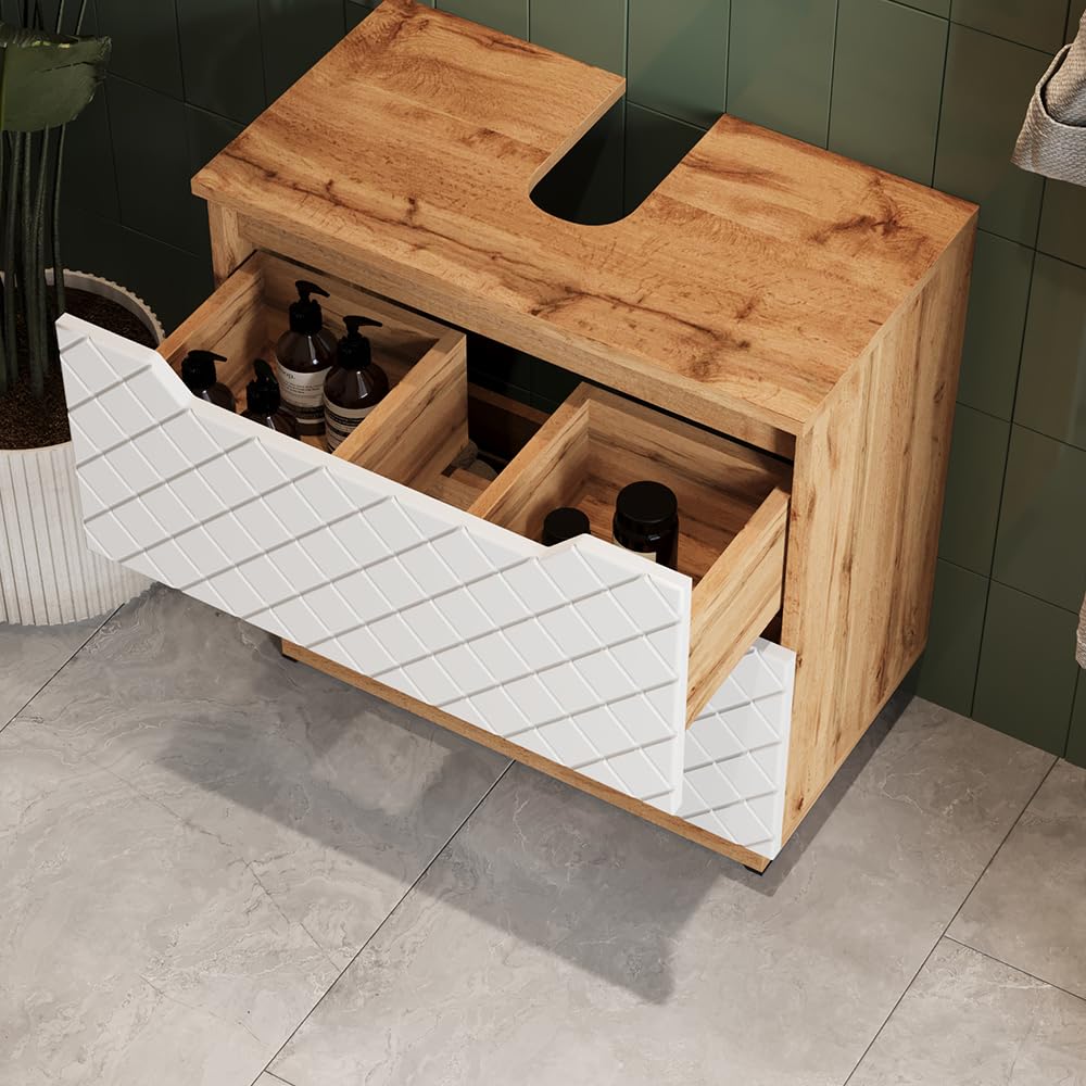 Vicco Zestaw mebli łazienkowych "Lotta", Biały, 59.8 cm