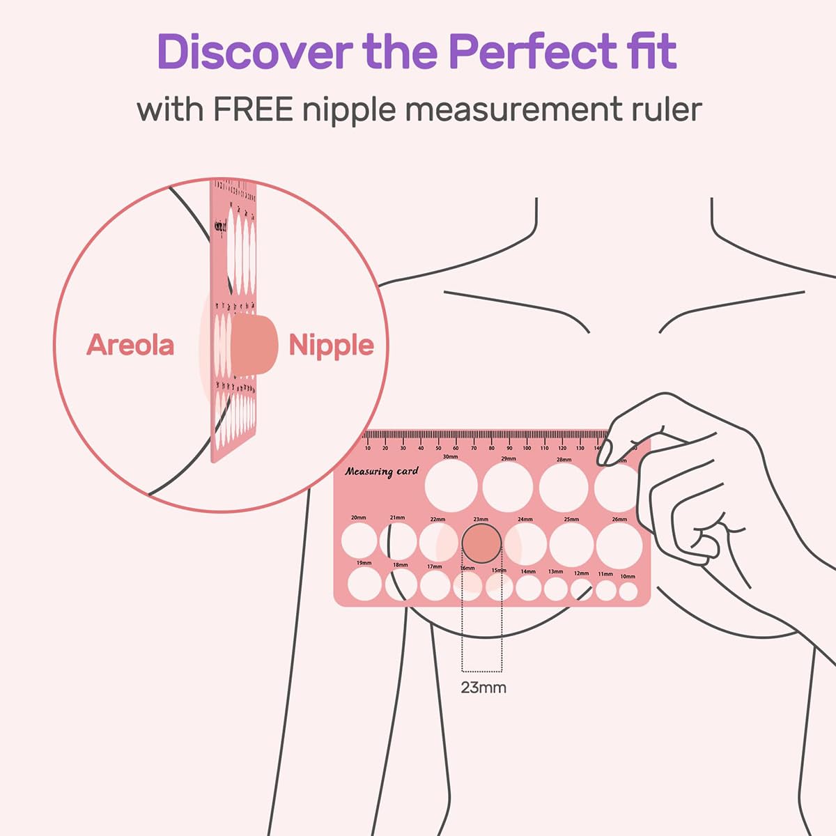 Parts for Spectra Breast Pump Accessories, 6 Pcs Accessories for Breast Pump, Flange Sizing Kit, Suitable for Medela Milk Pump for Breastfeeding Inserts Accessory, Items for Pregnant Woman, Flange Ruler (13/15/17/19/21mm) - Image 6 thumbnail