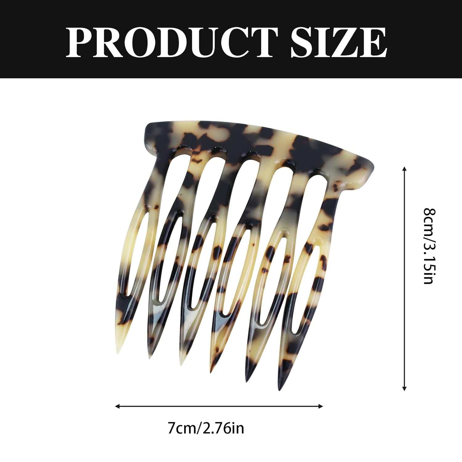 2PCS Hair Side Combs Small French Side Hair Comb Clips for Women Decorative French Twist Hair Styling Accessories (Black, tortoise) - Image 2