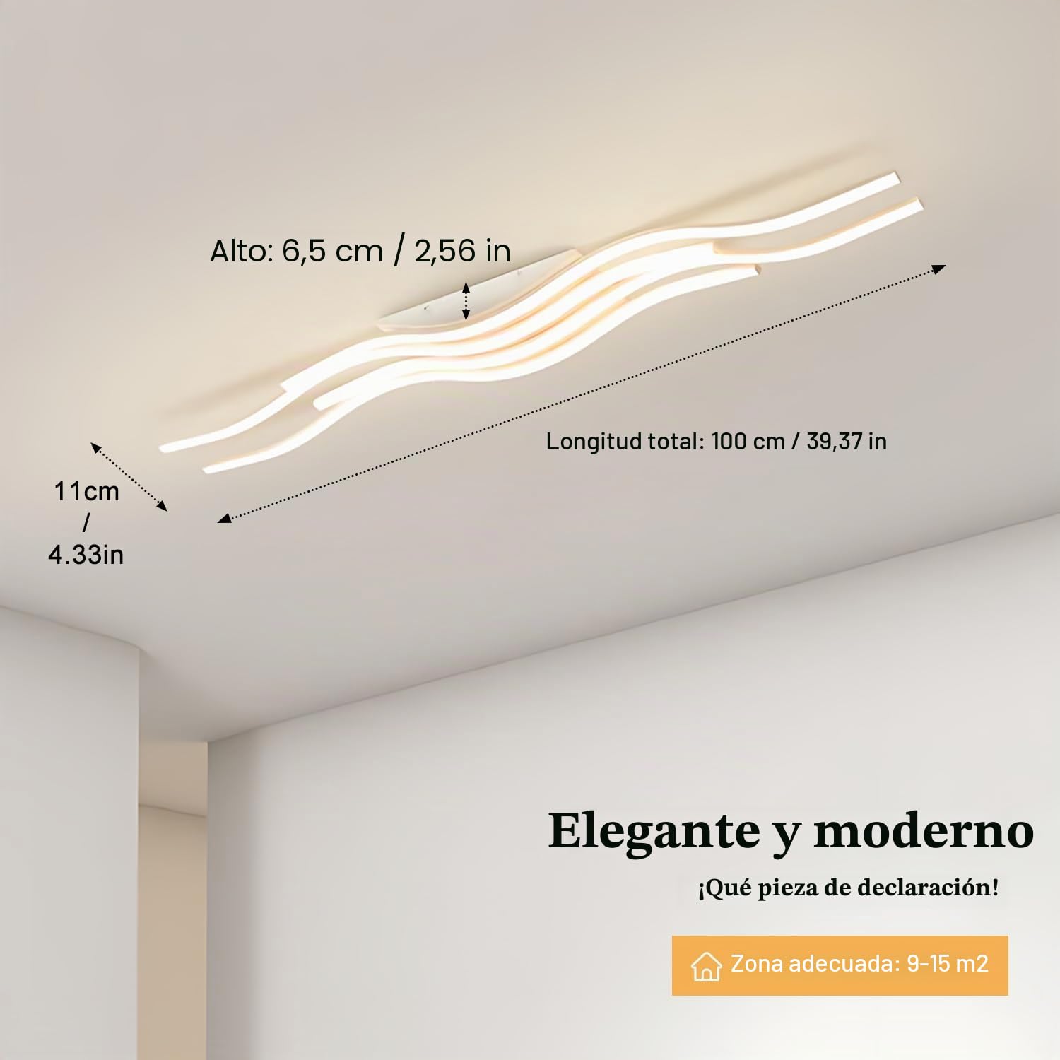 Lámparas de techo empotradas LED regulables cerca del techo con mando a distancia Lámpara moderna para comedor Lámpara de techo lineal