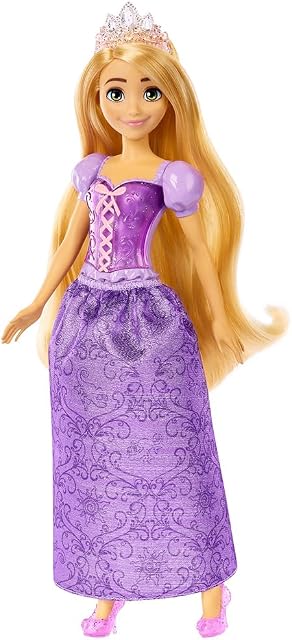 Mattel Disney Princess Rapunzel Fashion Doll in Signature Look | Sparkling Fashion with Removable Skirt, Tiara & Shoes, Posable & Collectible, Inspired by Disney Tangled Movie