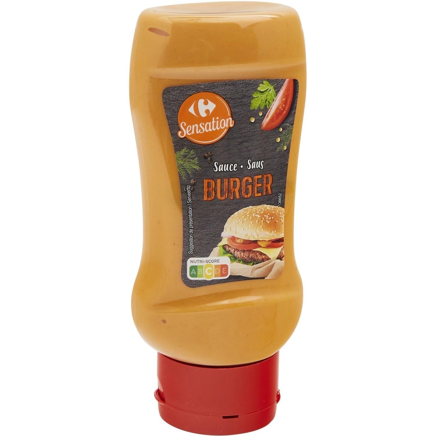 CARREFOUR SENSATION – Sauce Burger Savoureuse et Onctueuse, Parfaite pour Rehausser Vos Sandwichs (Flacon 350g) - lot de 4 - Vendu par Lot