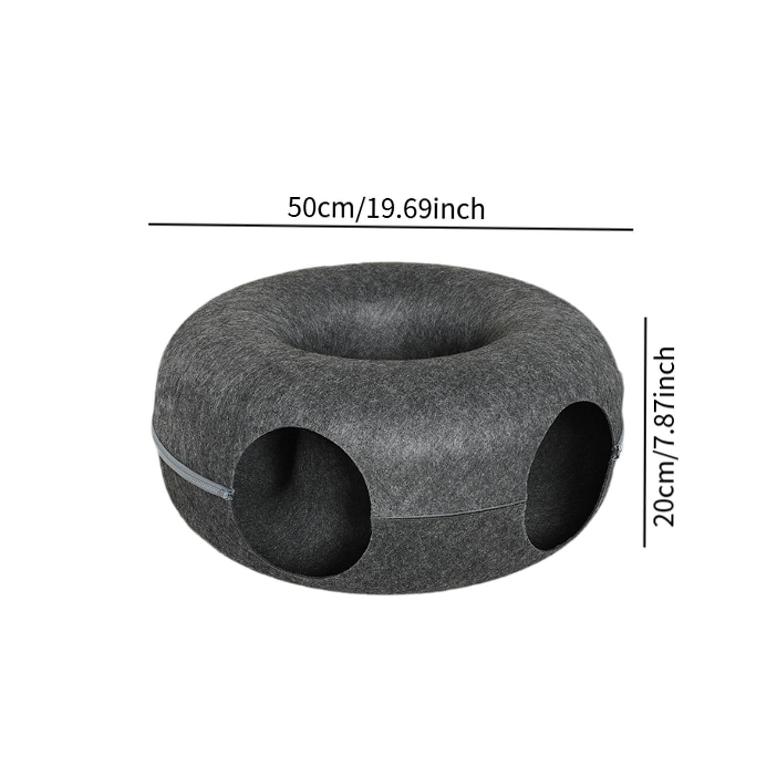 para Gatos con Forma de Rosquilla, Cómodo Y Desmontable, Ideal para Familias con Gatos, Gris Oscuro