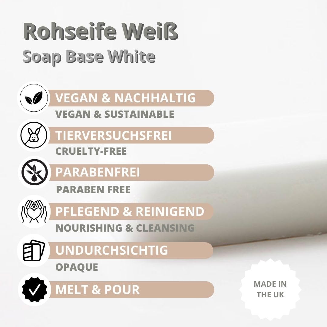 DistrEbution Seifenbasis Weiß 11,5kg - Seifenblock zum Seifengießen - Opak, Unparfümiert, Vegan, Tierversuchsfrei, Natürlich - Handwäsche, Seifenherstellung