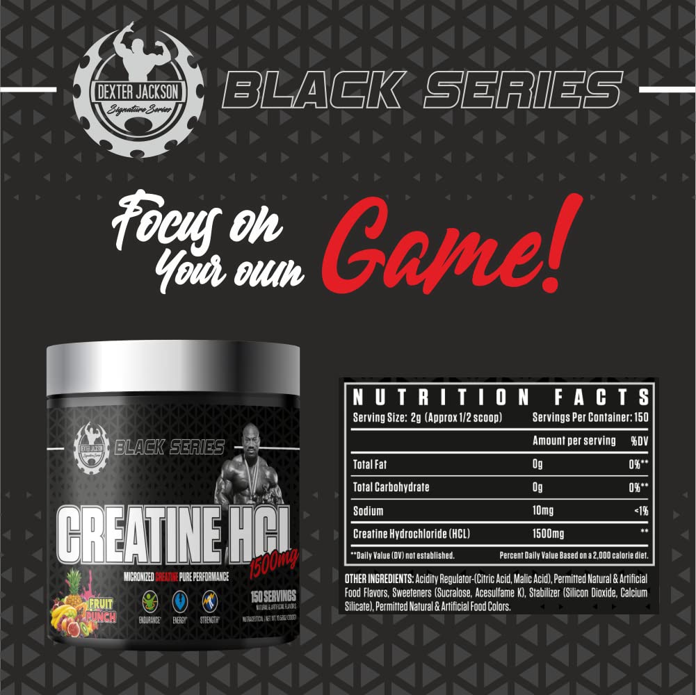 Dexter Jackson Black Series Creatine HCL | Fruit Punch Flavor | 150 Servings, 300gm | Advanced Creatine Hydrochloride for Enhanced Performance — Amazon image 5