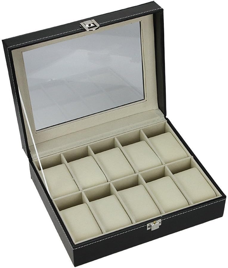 10 Grids Jewelry Watch Display Organizer Gloss Top Box Case Storage Box Case Jewelry Fashion