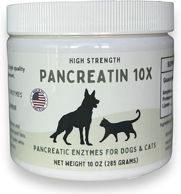 Pancreatin 10X - Pancreatic enzymes for Dogs and Cats Made in USA High Strength | Low Odor |10oz 285g