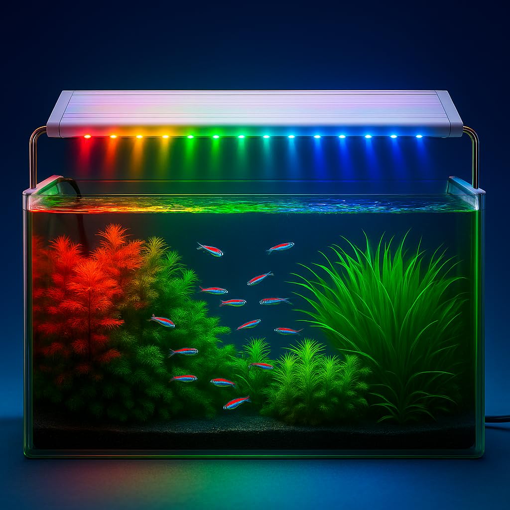 VAYINATO® P-600 Series LED Aquarium Light – Full Spectrum (WRGB) High Brightness, Extendable Brackets (50–60cm), Energy-Saving Fish Tank Lighting for Freshwater & Saltwater Plants-image-11