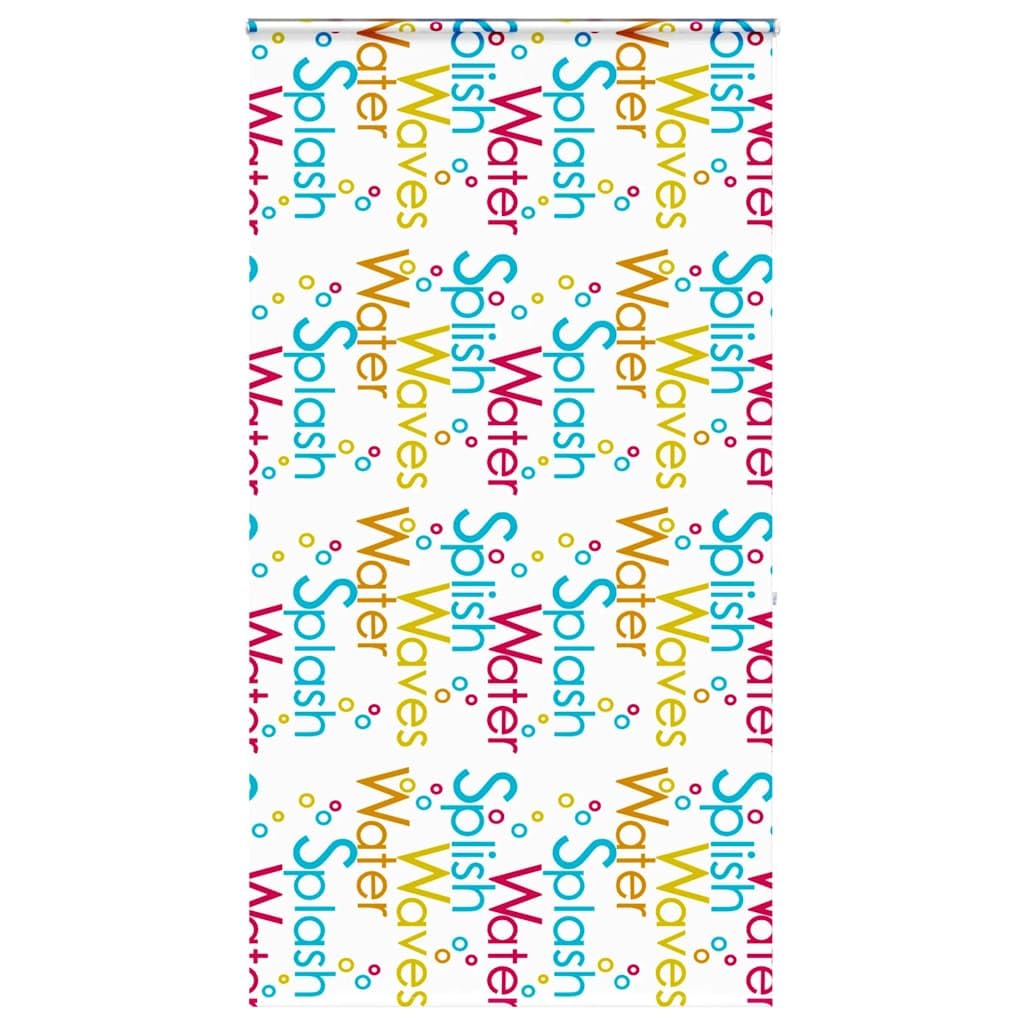 vidaxl shower roller blind 140x240 cm - cassette enclosure - water- peva - modern splash design - multicolor - space-saving - adjustable privacy with chain connector