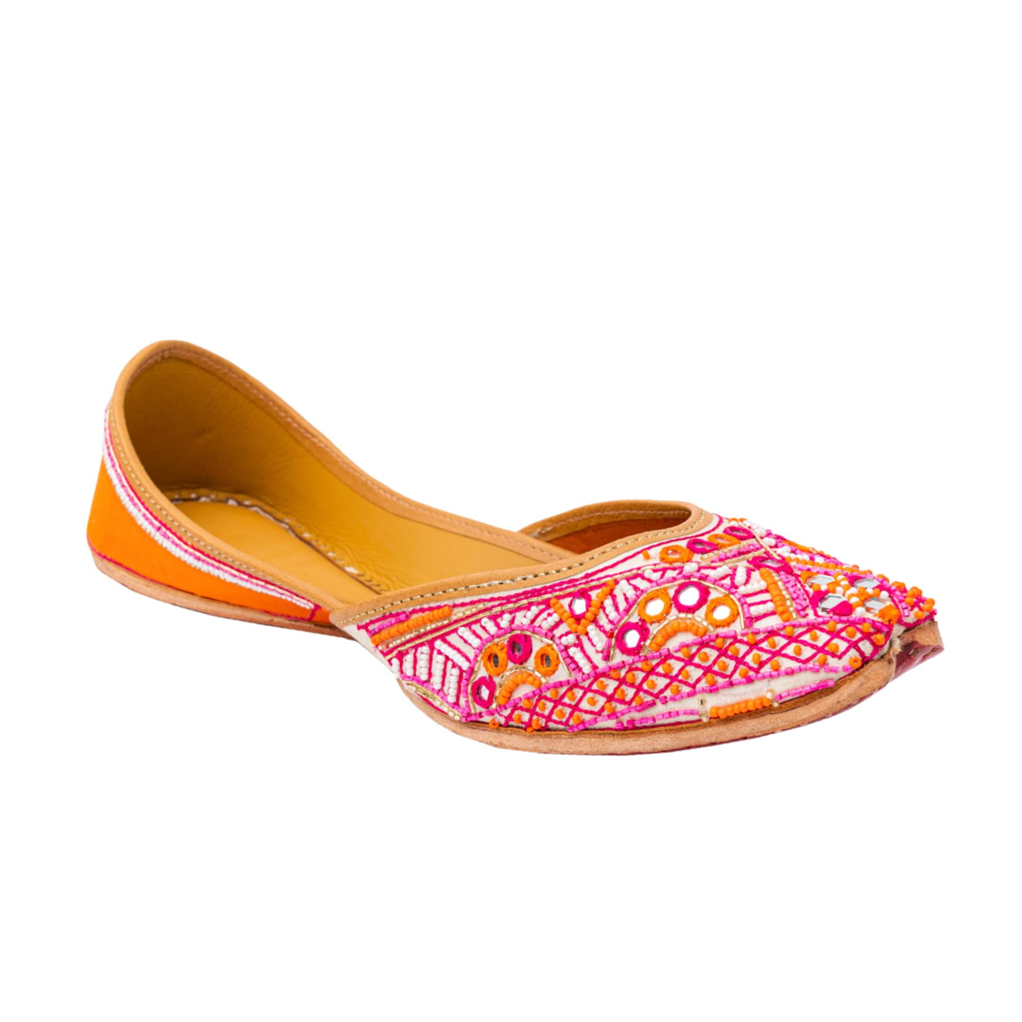 Women Multicoloured Embellished Mojaris Flats |-image-28