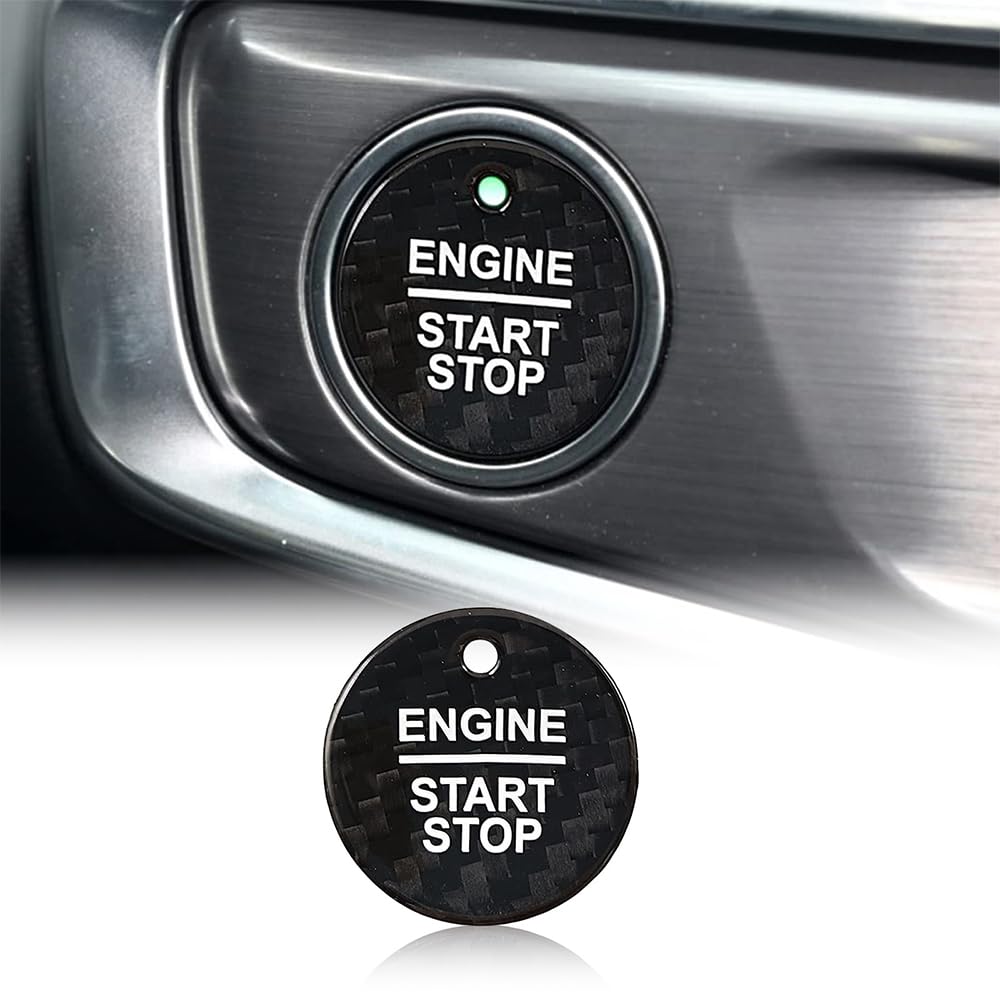 nuoozy Carbon Fiber Push Start Button Cover Compatible with Ford Evos Focus Escort Everest Edge Mondeo F-150 Explorer Ranger Engine Start Stop Keyless