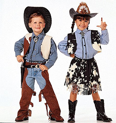 Mccall's Costumes M7226 Children's Cowboys, Cowgirls, And Indians Halloween Costume Easy Sewing Pattern #TOP3