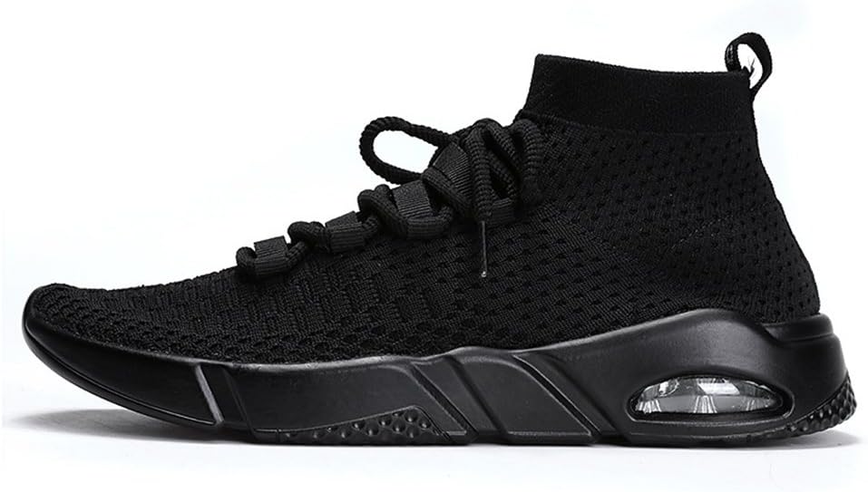 Whenshoes Mens Fashion Sneakers Lightweight Shoes for Running,Lace-up Shock Absorbing Black