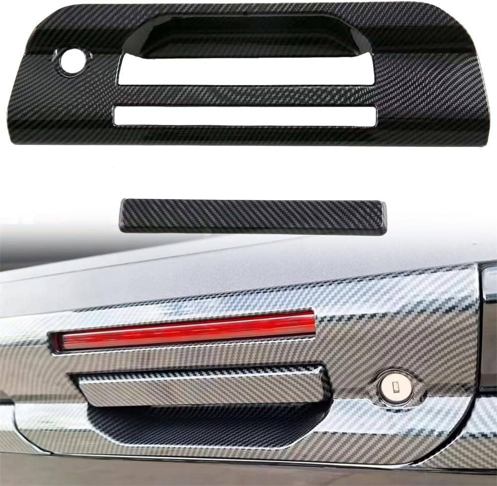 L2R Car Exterior Accessories Rear Door Handle Bowl Cover for Ford Ranger (2024-2025) ABS Tailgete Overlays (Carbon Fiber Style)