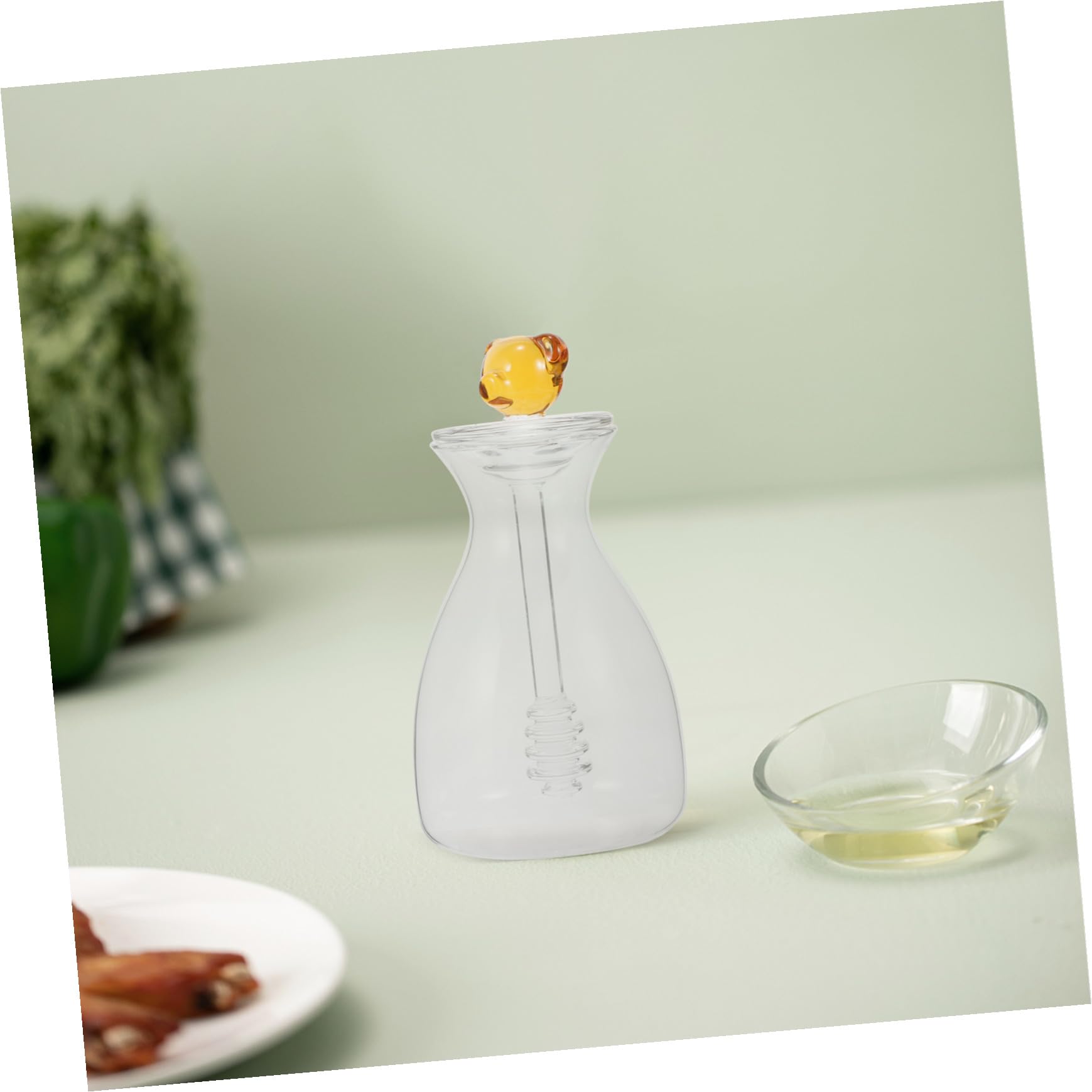 Klares Honigglas aus Glas mit Deckel und Dipper für Zuhause