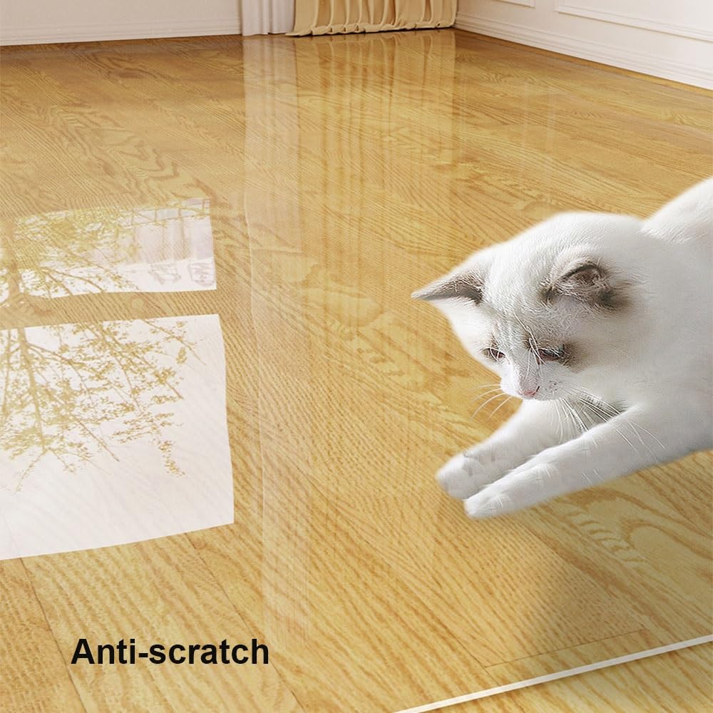 C Runde Bürostuhlmatte für harte Böden, 1,0 mm dick, rutschfester Schutz, leicht zu reinigen, transparente Abdeckung (Frosted 50 cm) – ideales Schreibtischzubehör