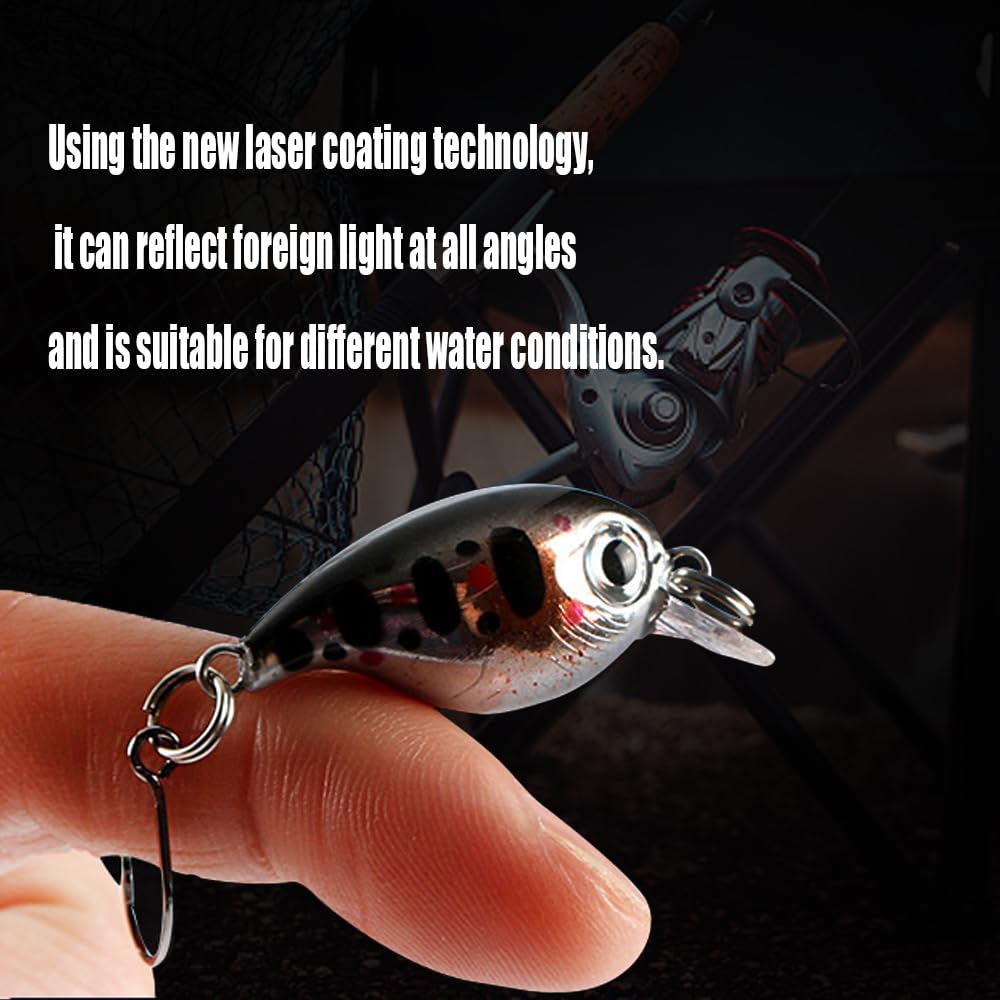 8 Pezzi Crankbaits, Artificiali Spinning Esche Artificiali per L'uso in Acqua Dolce, Acqua Salata, Spigola, Trota