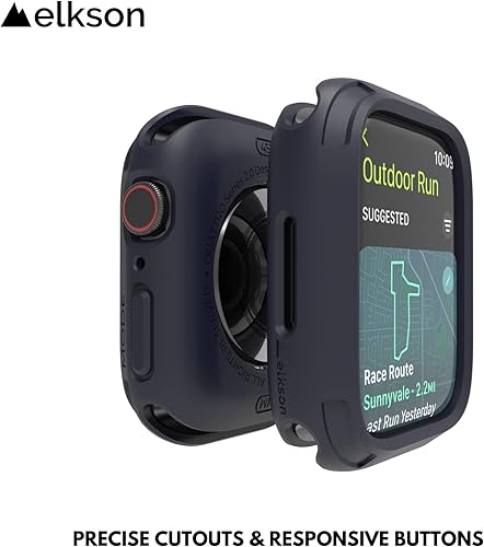 Miniatura 65 de elkson Compatible con Apple Watch 46mm Carcasa Bumper, Quattro Series Carcasa Resistente para Apple Watch y iWatch Series 11 10, Funda Protectora