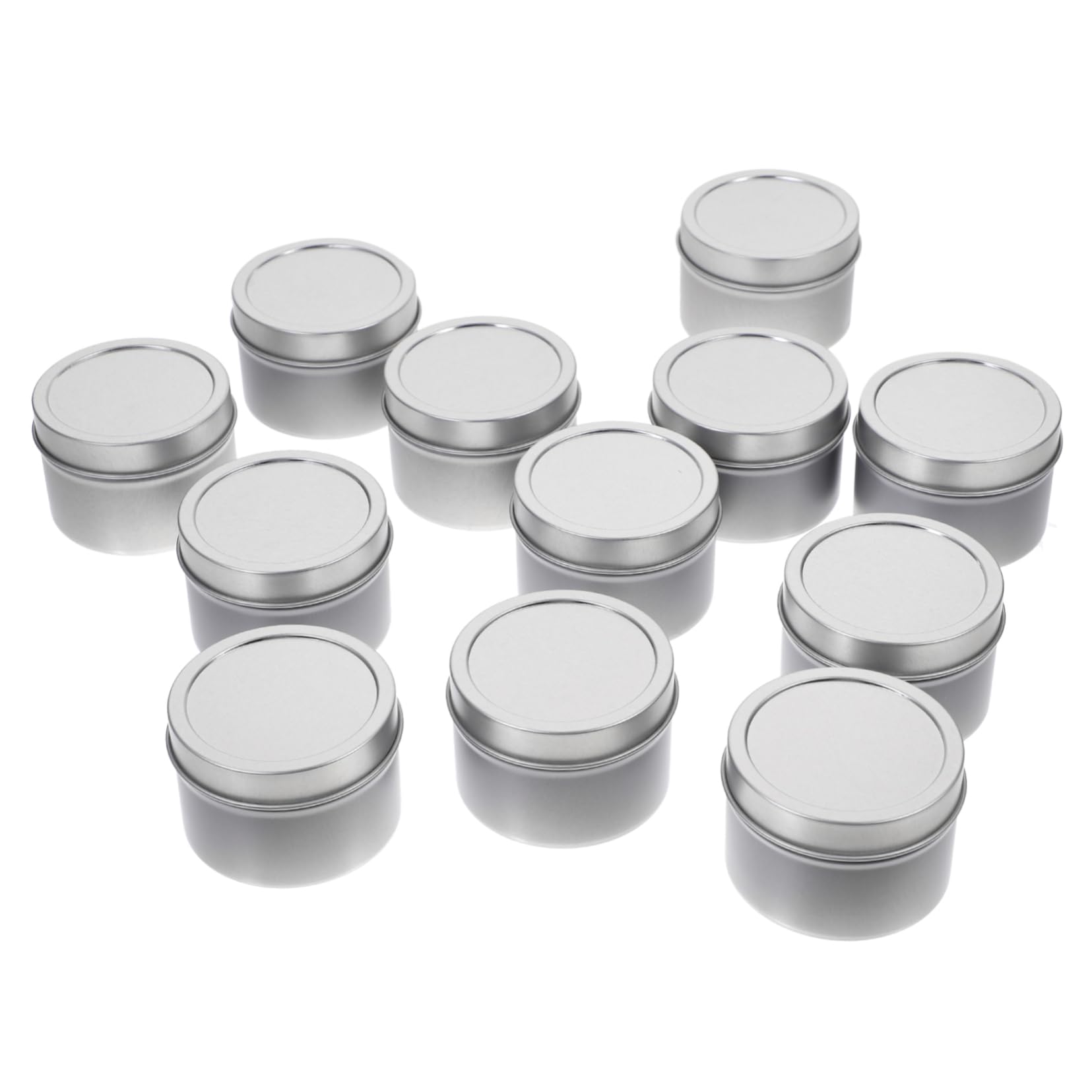 VILLCASE 12pcs Tinplate Candle Storage Jars Empty Candle Containers for Scented Wax Storage Jars Concave Design for Home Fragrance and