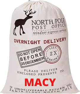 Boolavard PERSONALIZED Santa Sack 19.7\"x27.6\" Large Size Christmas Bag with Drawstring (4)