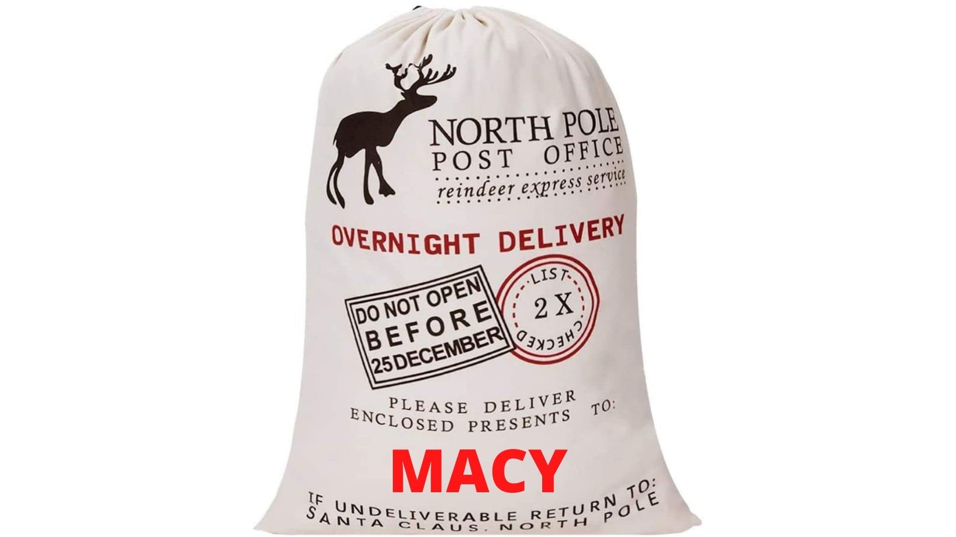 Boolavard PERSONALIZED Santa Sack 19.7"x27.6" Large Size Christmas Bag with Drawstring (4)