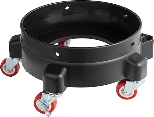 SGCB Carro de cubo Pro de 11.5 pulgadas, cubo rodante extraíble, fácil de empujar, 5 ruedas giratorias para mover giro de 360 grados para cubos de 5
