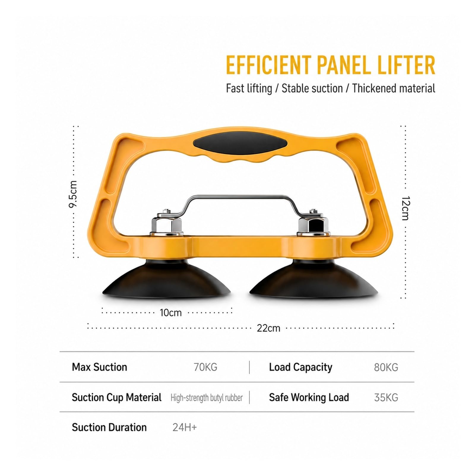 Ventosa de Vidrio al Vacío 2 Unids/pack Elevador De Vidrio Extractor De Ahorro De Mano De Obra Herramienta De Transferencia De Agarre De Ventosa De Azulejo De Mármol De Doble Mango