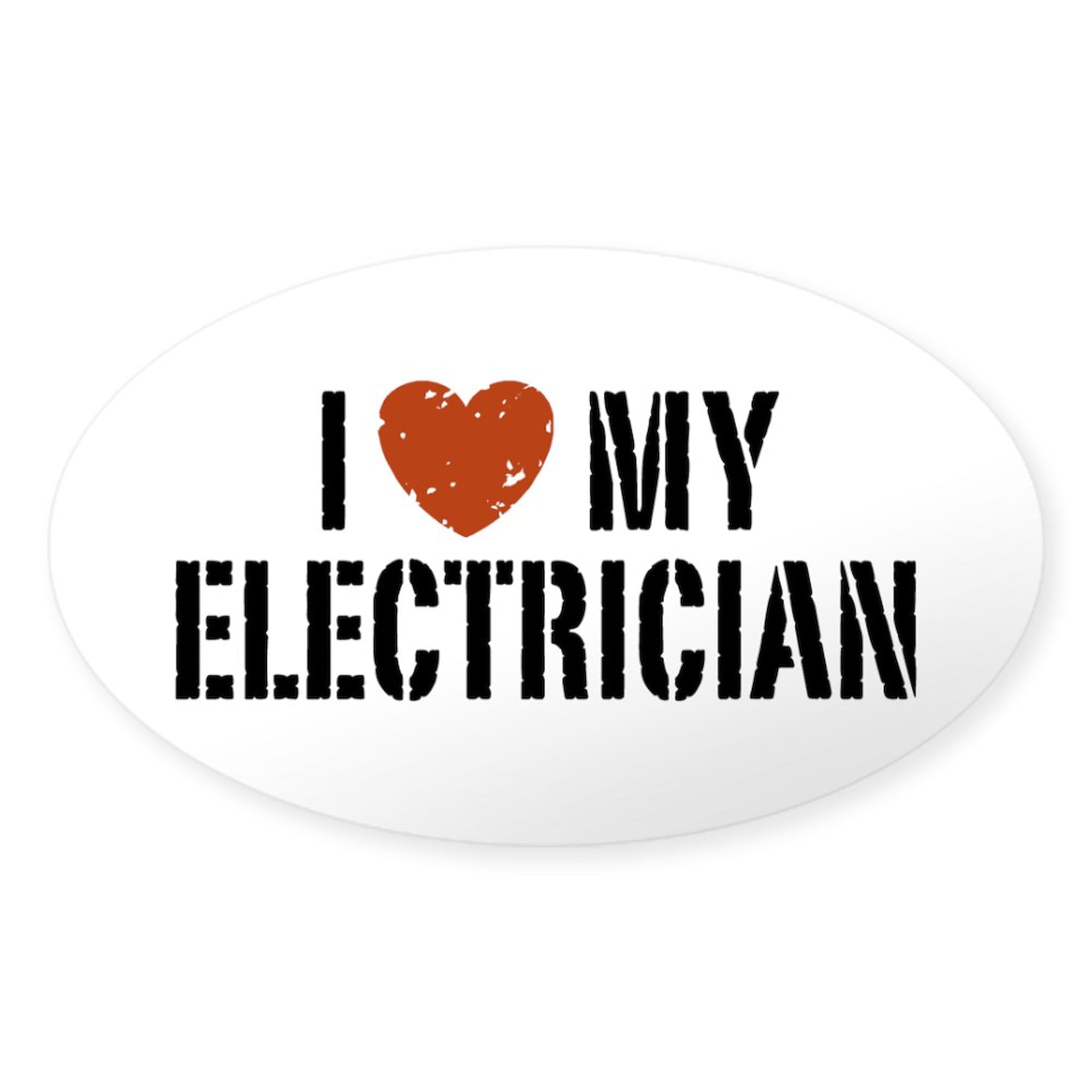 CafePress I Love My Electrician Oval Sticker Oval Car Bumper Sticker