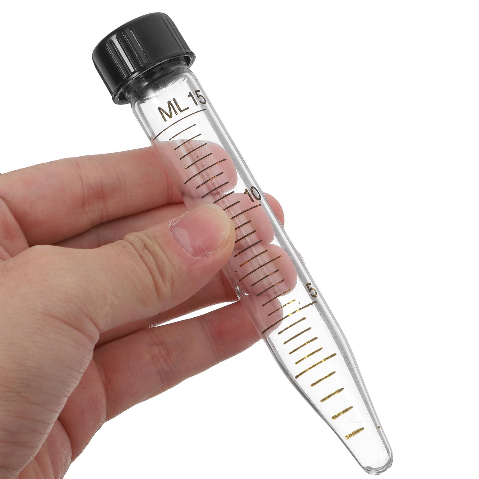 Lot de 10 Tubes Centrifugeurs à Fond Conique 15 Ml en Verre avec Bouchon à Vis Tubes Transparents Gradués pour Laboratoire Scientifique Étanches et Compatibles Centrifugeuse
