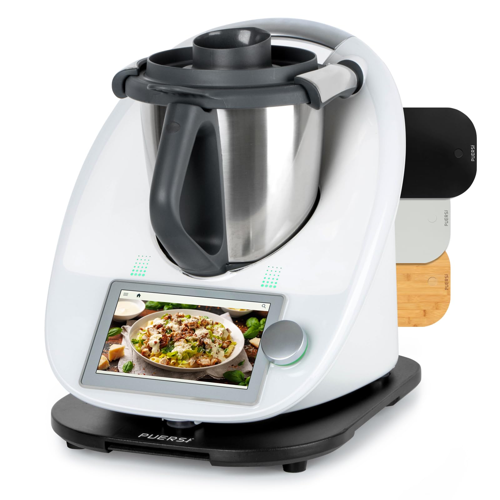 Sliding Board for Thermomix TM6/TM5, 2nd Generation, Board for Thermomix with Wheels, Easy Gliding Bamboo Rolling Board/Slider - Black