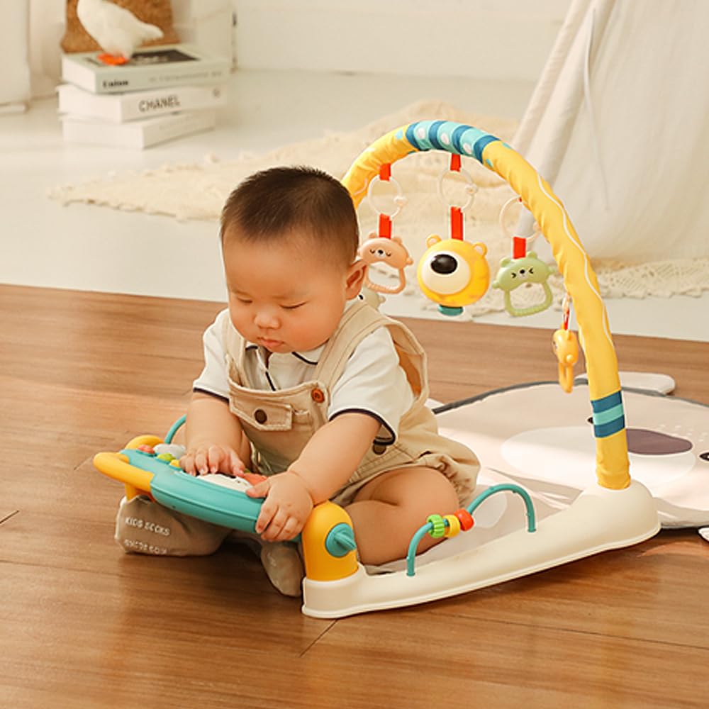 Gimnasio de juegos con piano para bebés, musical y con luces (Bear)