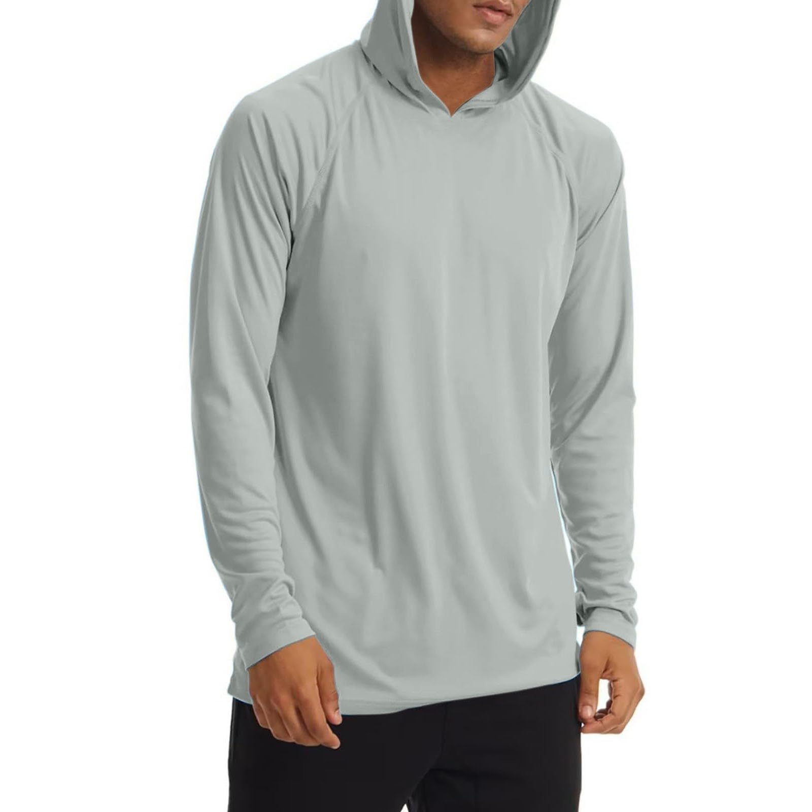 Rashguard Sweat à capuche à manches longues pour homme - T-shirt à manches longues Rashguard - Séchage rapide - Protection solaire - Respirant - Protection UV - UPF 50+