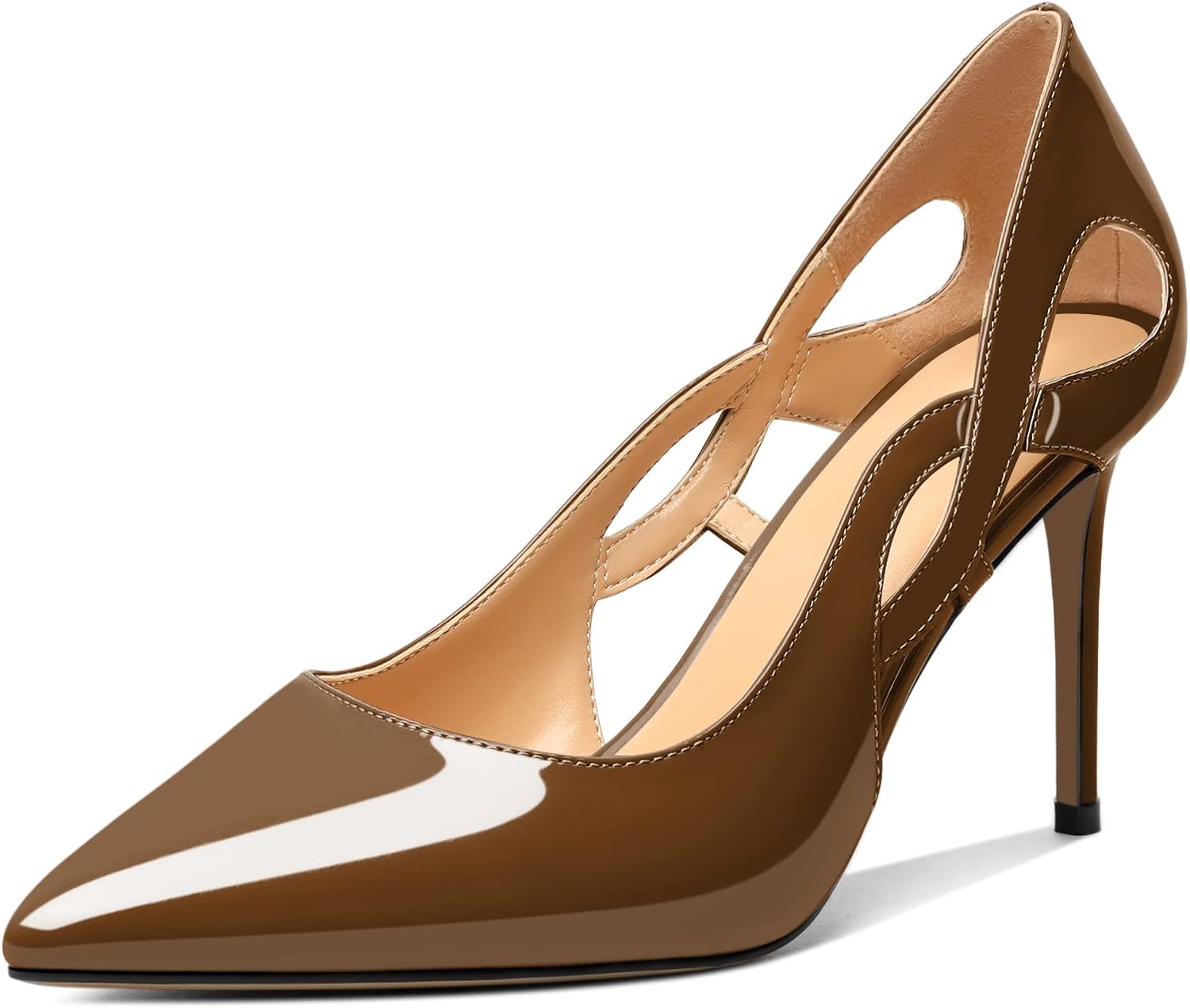 Décolleté Con Tacco Largo Da Donna, Pompe Al Tallone Alto Punta Rotonda Fibbia Scarpe Da Festa