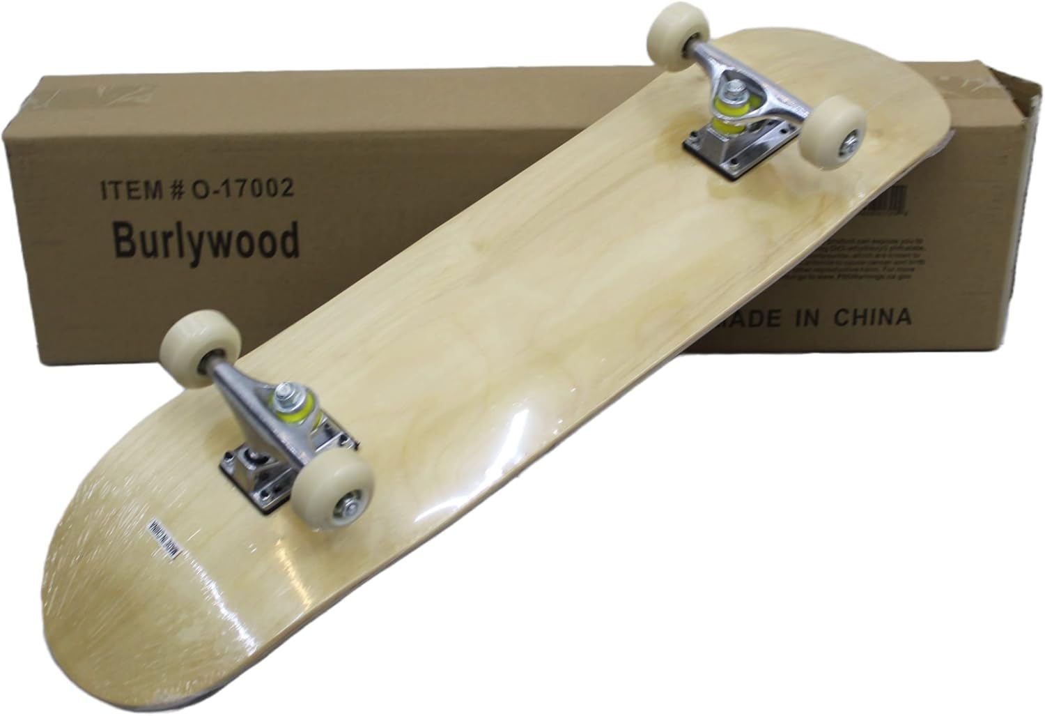 Runner Sports Complete Full Size Standard Maple Deck Skateboard (Natural Wood)