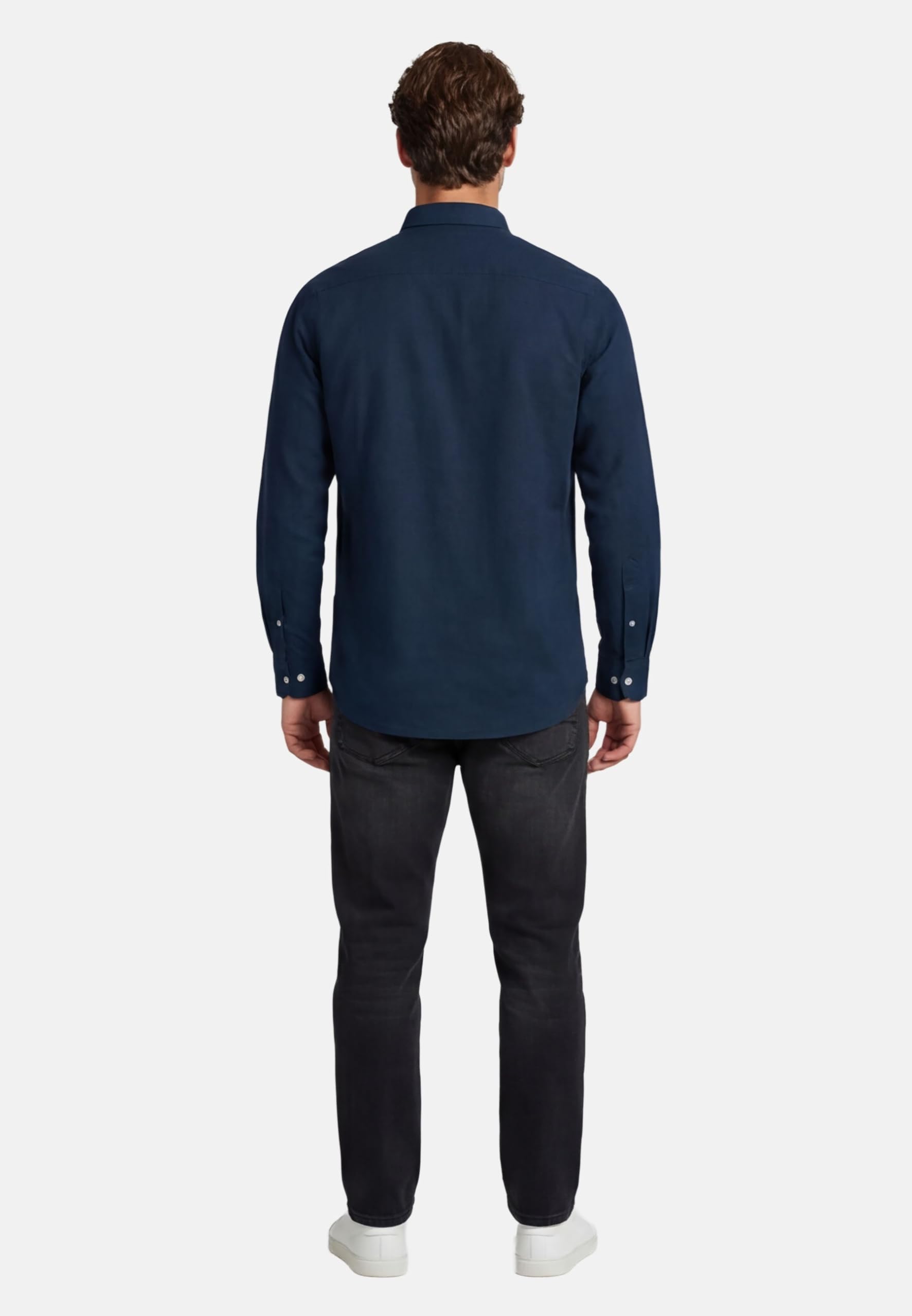 U.S. POLO ASSN. Herren Hemd (S-3XL) Leinen-Baumwolle Langarm Button-Down P049