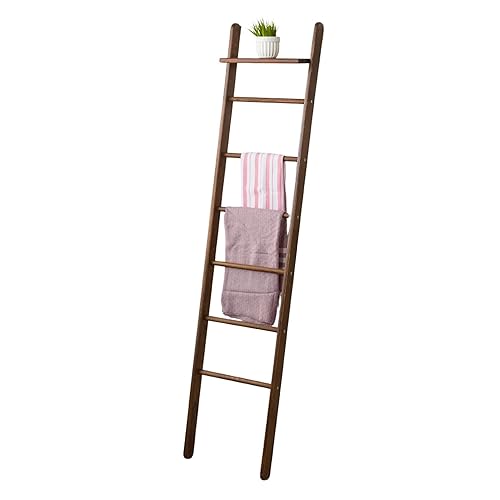 Solid Pine Wood Blanket Ladder for Living Room Bathroom Organizer