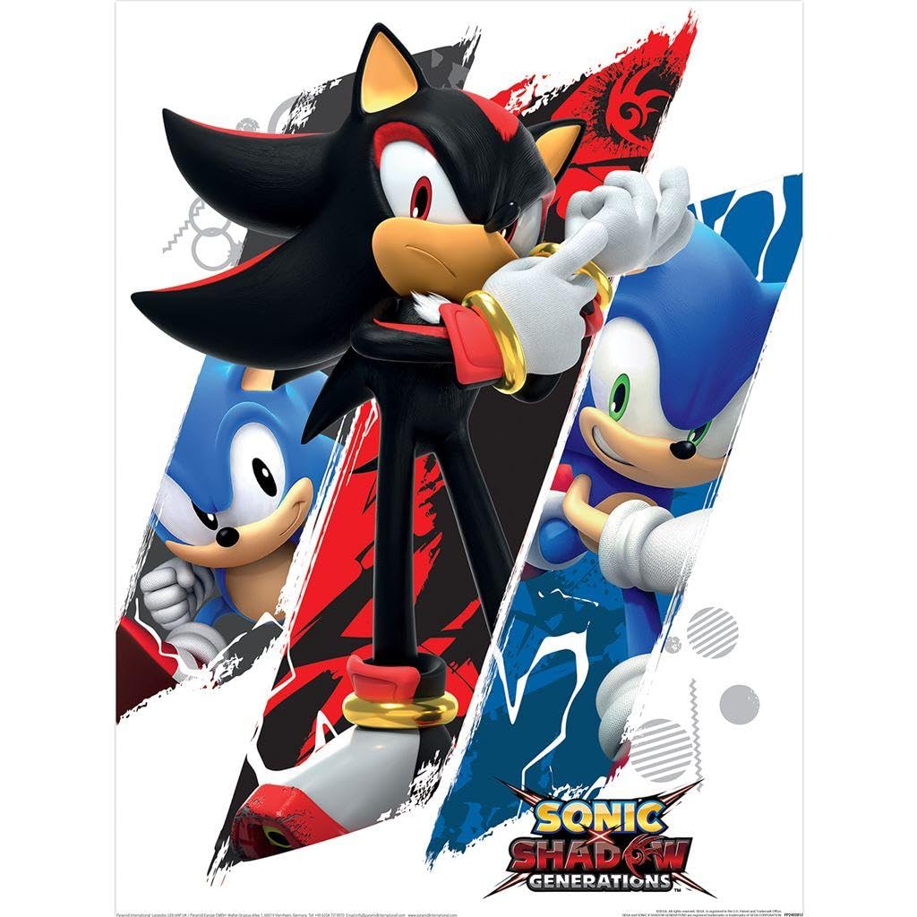 Sonic The Hedgehog Shadow & Sonic Print (40cm x 30cm) (Multicoloured)