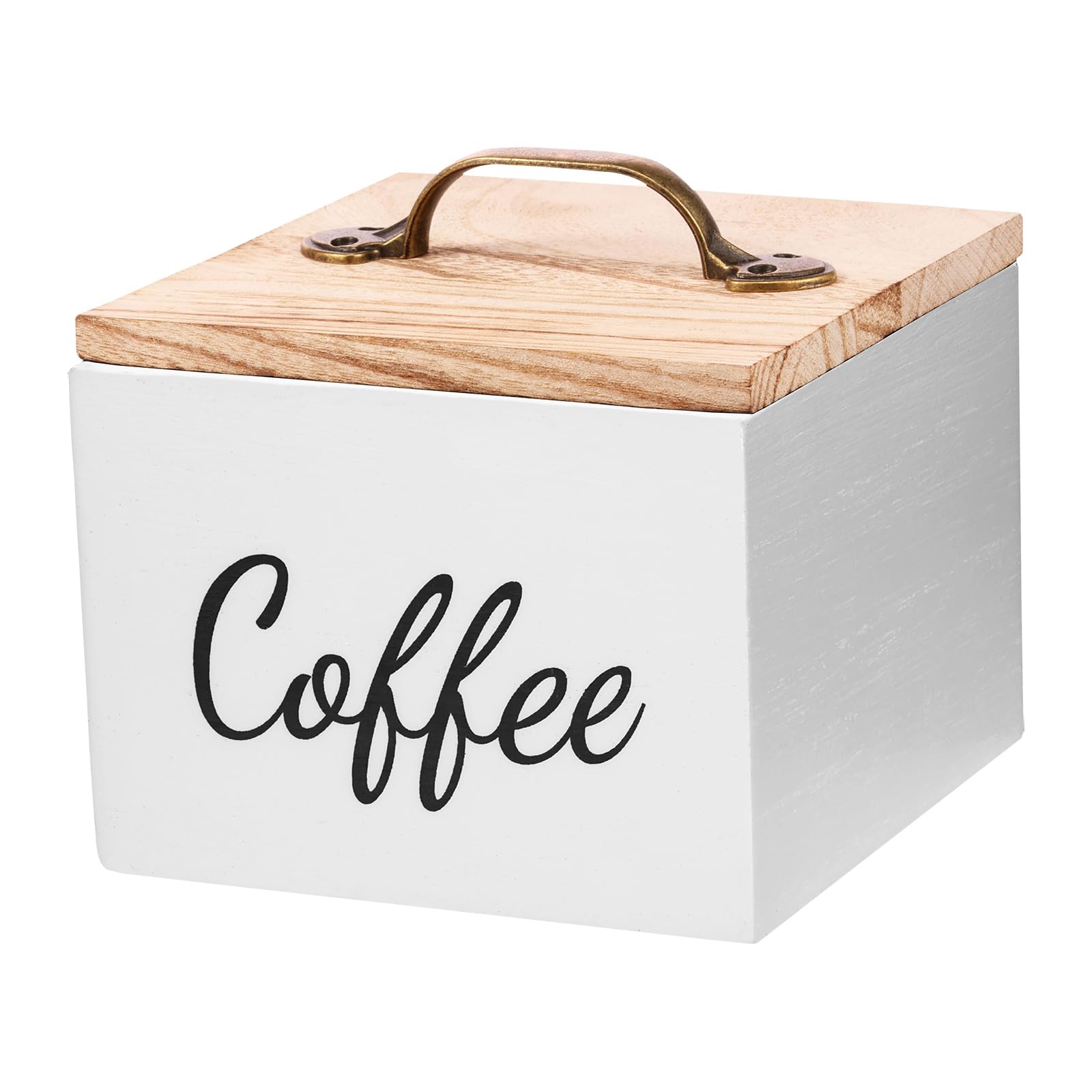 NZWBSHSSP Coffee Pod Holders for Counter Wooden Capsule Holders for Countertop Coffee Bar Accessories and Organizer Square Storage Basket Kitchen Countertop Decor(White)