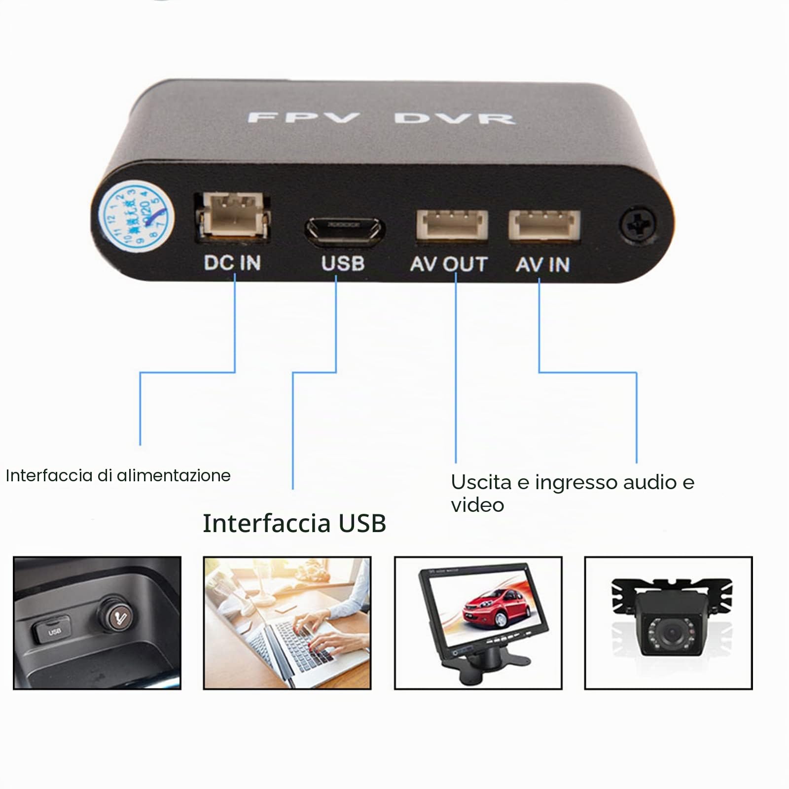 Mini DVR 1 Channel for Analog CCTV Camera - 720P FPV Video Capture with MP3/AVI Support, Car DVR Recorder Compatible with CCD Cameras (Compact Digital Video Recorder Module