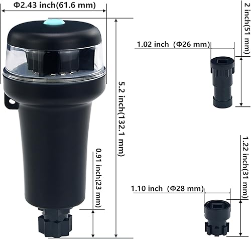 Miniatura 6 de CLGMarine Kayak Battery Portable Navigation LED Lights Multi- Adaptors 3AA Battery Inflatable Boat Surface Mount Adhesive Base (White (With
