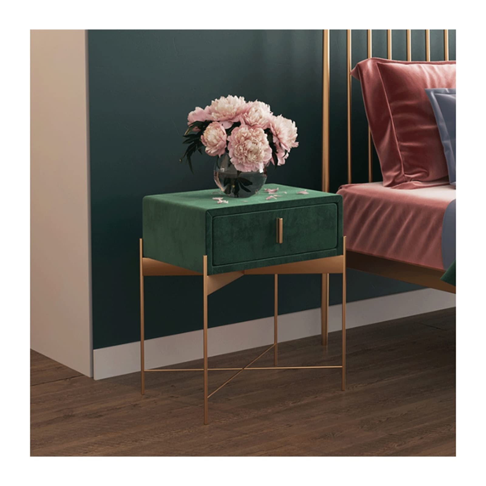 nachtschrank Kleinwohnung Nachttisch Schmiedeeisen Aufbewahrungsschrank Schlafzimmer Flanell Komplettes Einfaches Nachttischkabinett nachttische (Color : B)