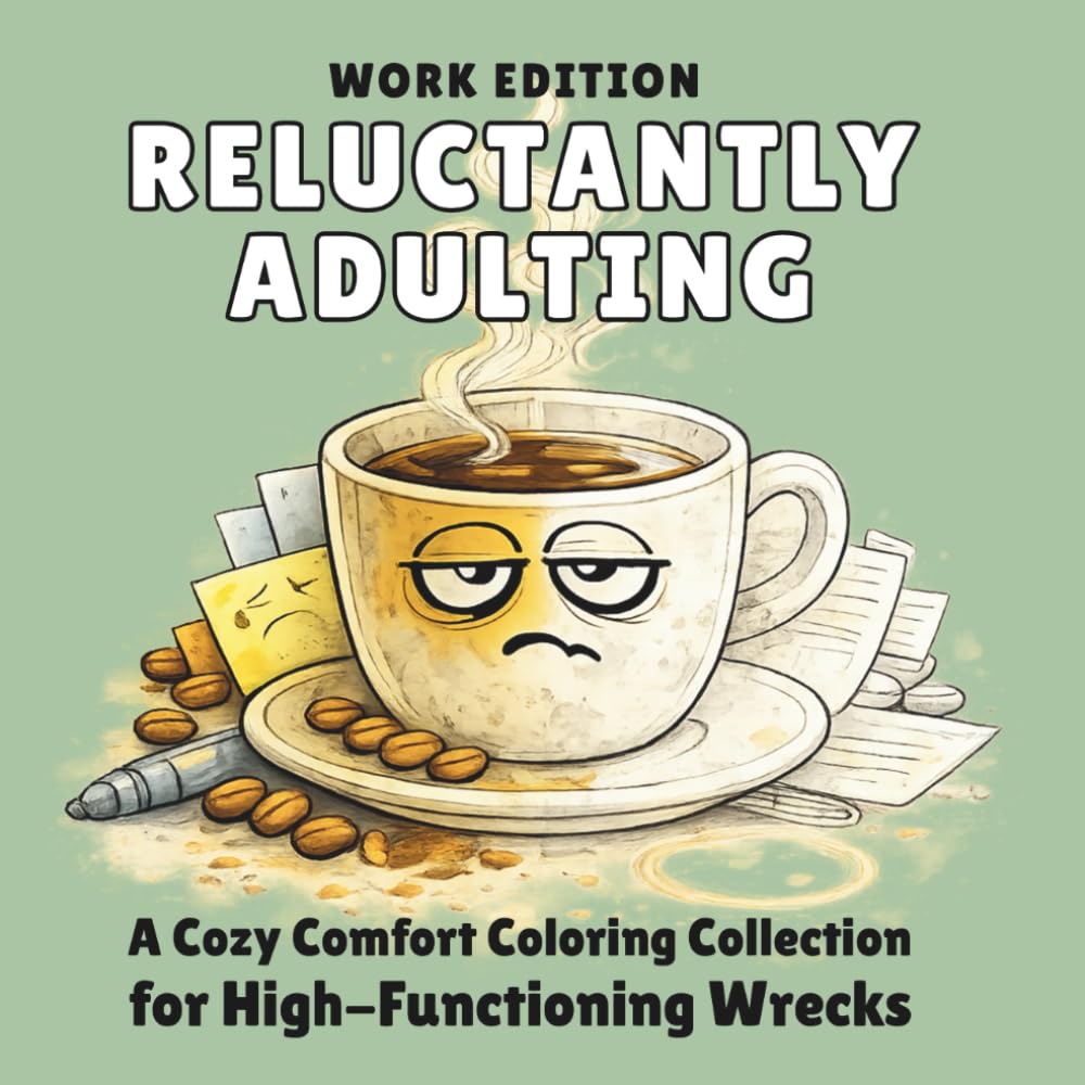 reluctantly adulting - work edition: a cozy comfort coloring collection for high-functional wrecks (reluctantly adulting coloringbooks)