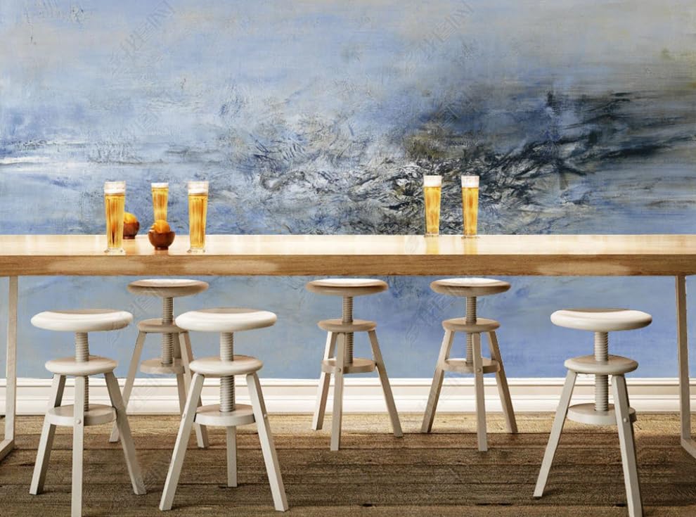 Papier peint intissé salon peinture huile abstraite 300x210 cm