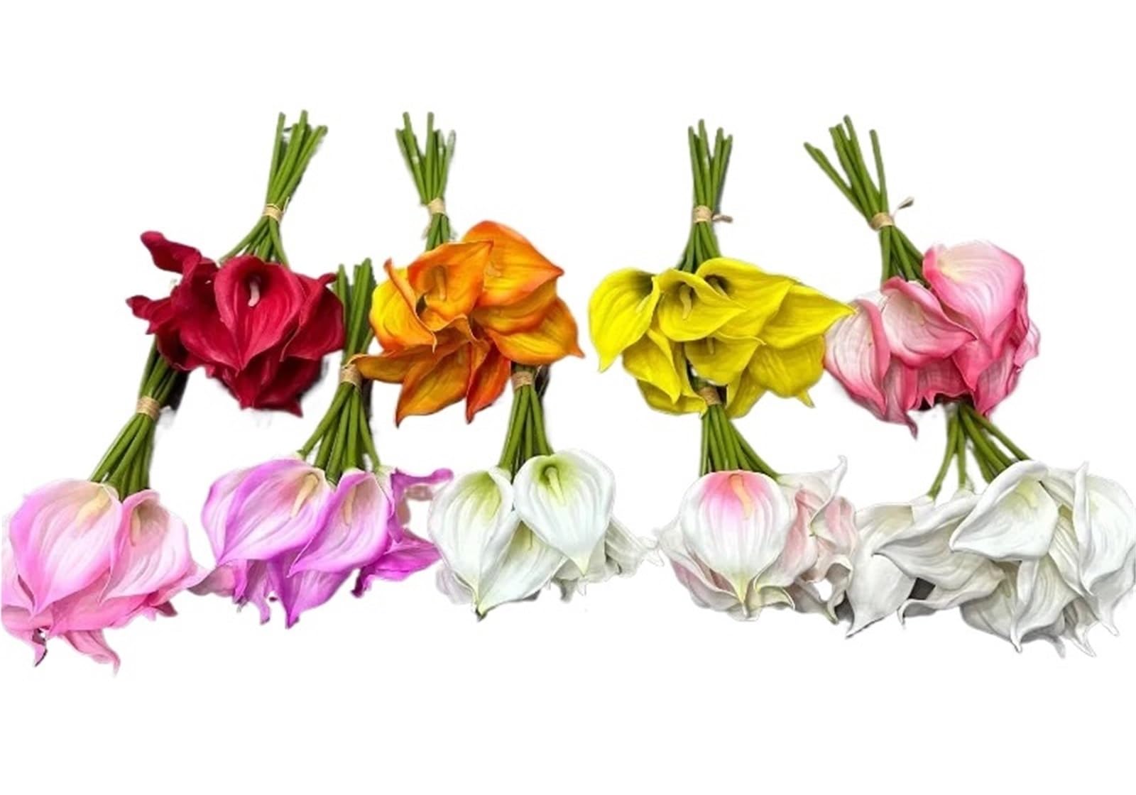 Maryear Artificial Flower 36Pcs Calla Lily Bouquet Artificial Flowers Wedding Bridal Home Decoration Party Dining Table Floral(Light purple)
