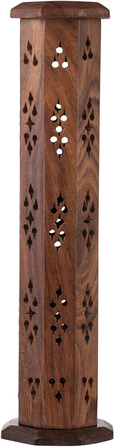 Quesera® Wooden Incense stick holder/Mabkhara/tower shape incense stick holder/home fragramce/home decor/incense holder/lobandaan/bhakhoor burner